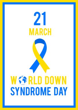 21 Mart Dünya Down Sendromu Günü. Farkındalık şeridi.
