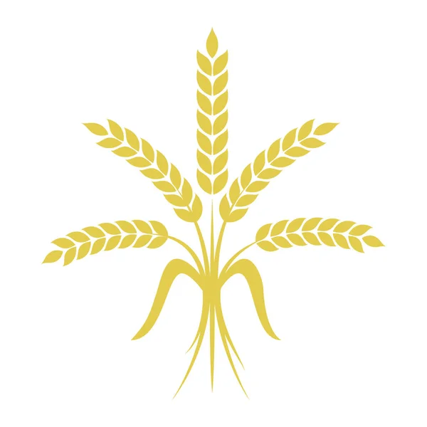 白い背景に小麦の束 ベクターイラスト — ストックベクタ