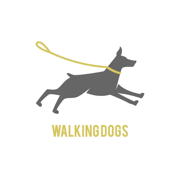 Design Logotipo Para Caminhada Cães Treinamento Negócios Relacionados Cães Isolado —  Vetores de Stock