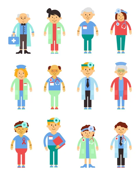 Vector Illustratie Van Een Arts Uniform Cartoon Gelukkig Glimlachen Arts — Stockvector