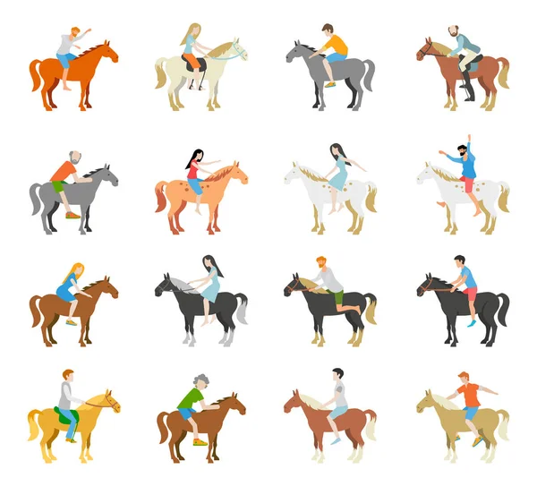 Carreras Caballos Caballo Con Jinete Vector Gráfico — Vector de stock