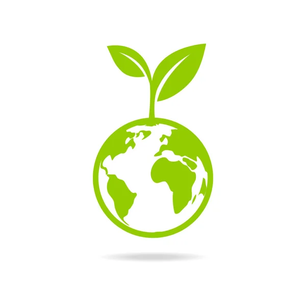 Eco icoon. groene aarde — Stockvector