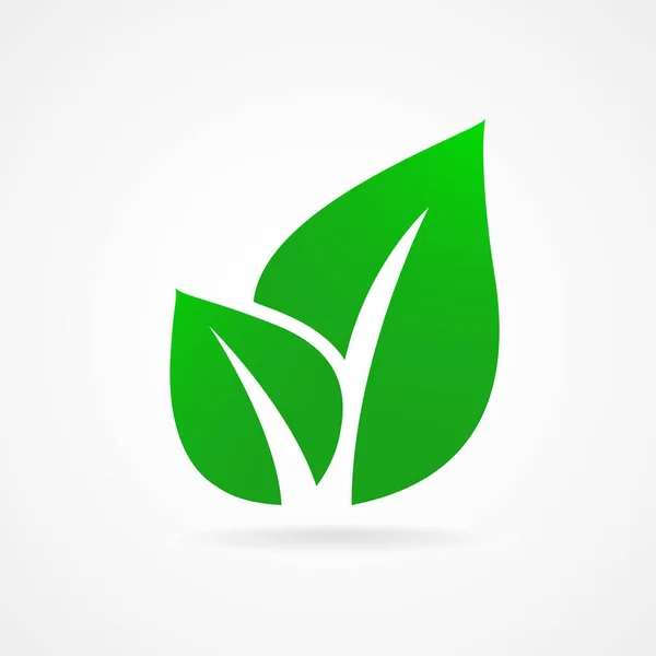 Eco Εικονίδιο Πράσινο Φύλλο Απεικόνιση Απομονωμένη — Διανυσματικό Αρχείο