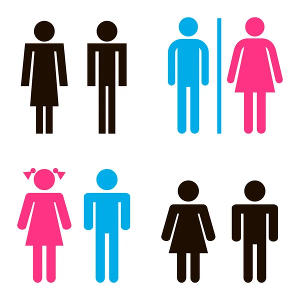 男性と女性とベクトルアイコン トイレサイン — ストックベクタ