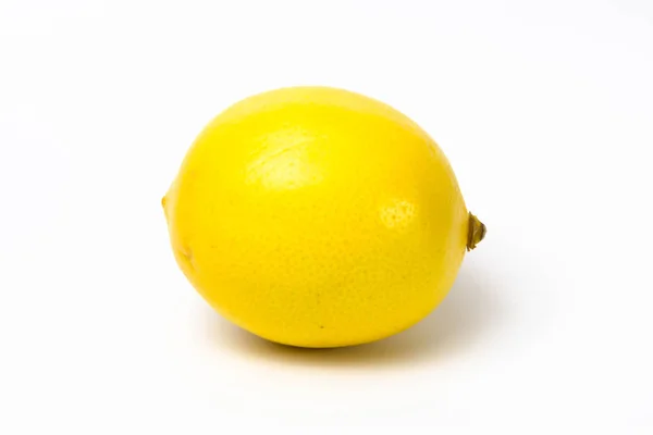 Ripe Yellow Lemon White Background — Stock Photo, Image