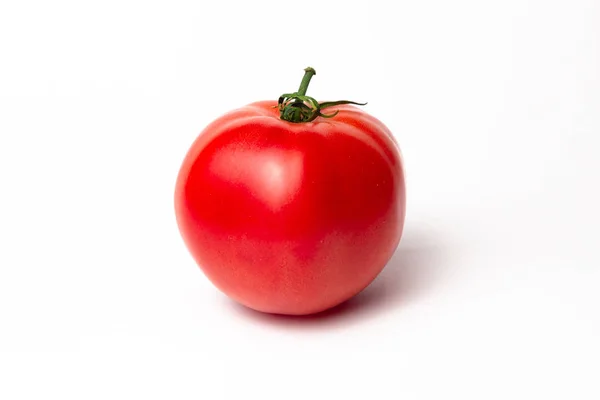 Dojrzały Różowy Pomidor Białym Tle — Zdjęcie stockowe