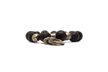 black lava bracelet with scandinavian body kits on a white background clipart
