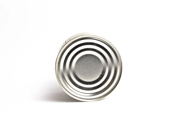 Steel Canned Tin Can White Background — Stockfoto