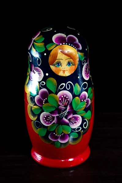 Painted Nesting Doll Dark Background Royalty Free Stock Images