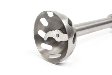 Beyaz zemin üzerinde çelik karıştırıcı yalıtım, yan görünüm