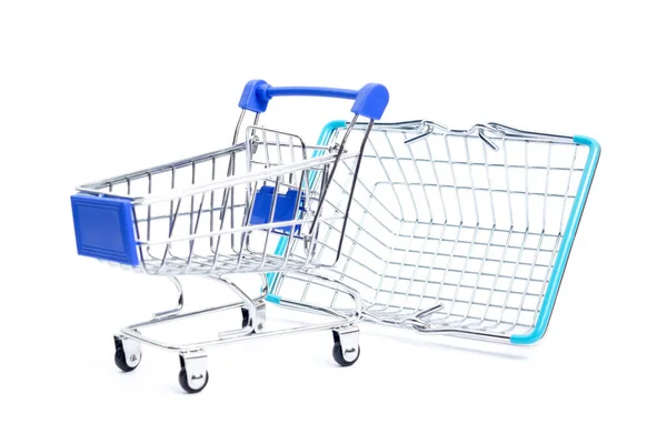 Shopping Cart Shopping Basket White Background Isolate — Stock Photo, Image