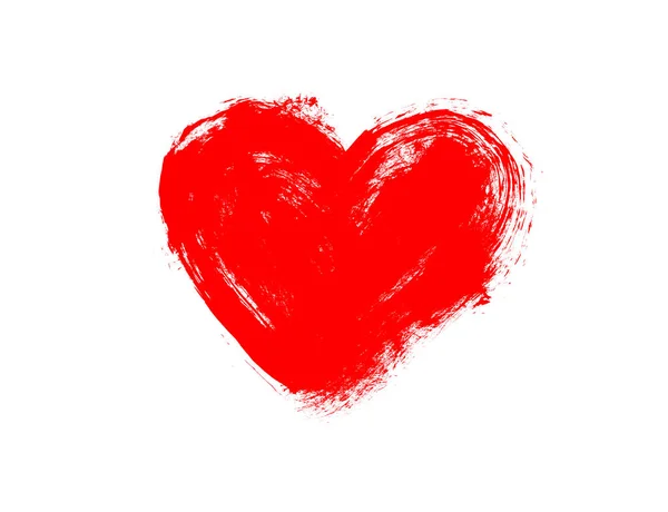Красная Кисть Сердца День Святого Валентина Белом Фоне — стоковое фото
