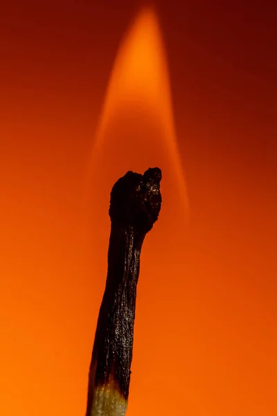 Спалений Матч Вугіллі Вогонь Тлі Lush Lava Закрий Копіювальний Простір — стокове фото
