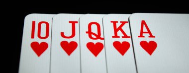 Kupa Royal Floş Poker Fotokopi Arkaplanı. Kapat.