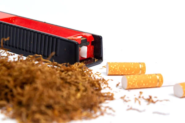 Machine Voor Het Aandrijven Van Tabak Een Huls Met Tabak — Stockfoto