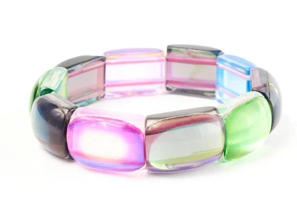 Opal Glass Bracelet White Background — Stock Photo, Image