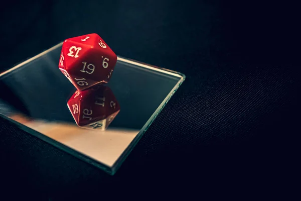 New 20 sided die with 1 faceing straight up — Stock Photo, Image