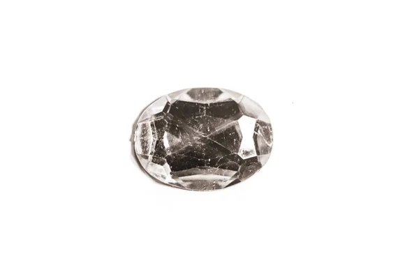 Silberdiamant isolierter Edelstein auf weißem Hintergrund — Stockfoto