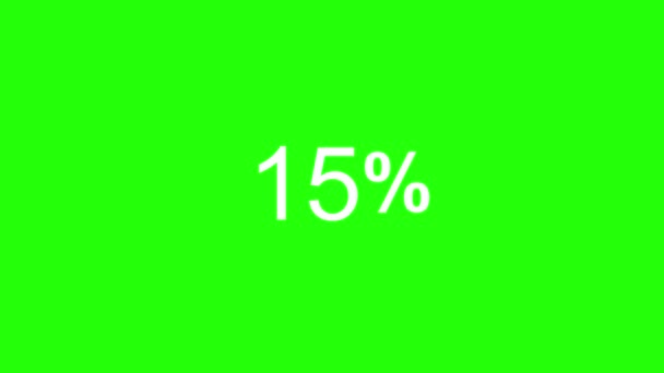 Counting 100 Percent Numbers Green Background — Stock Video