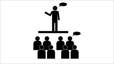 Yönetim ekibi web tasarımı için eğitim konulu düz simgesi.