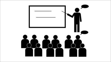 Yönetim ekibi web tasarımı için eğitim konulu düz simgesi.