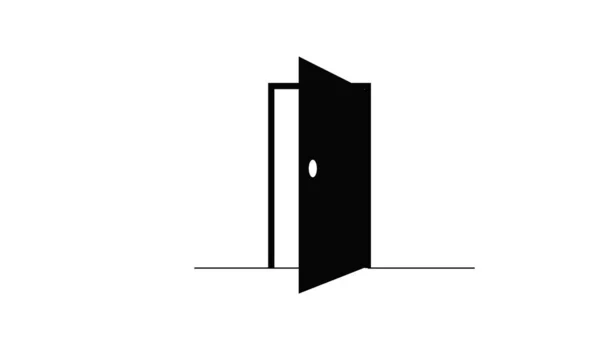 Ανοίξτε Εικονίδιο Περίγραμμα Διπλής Πόρτας Γραμμικό Στυλ — Φωτογραφία Αρχείου