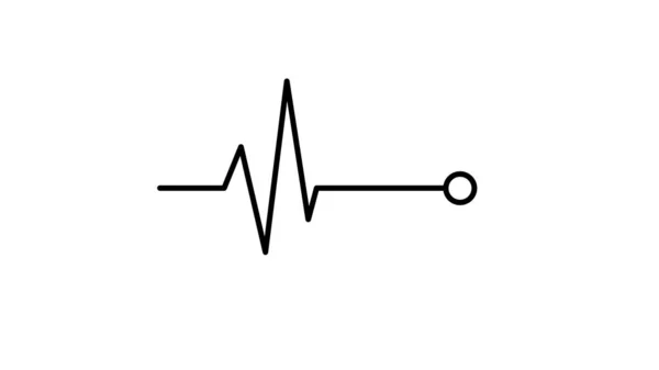 Μαύρο Πινέλο Εγκεφαλικό Επεισόδιο Pulse Εικονίδιο Λευκό Φόντο — Φωτογραφία Αρχείου