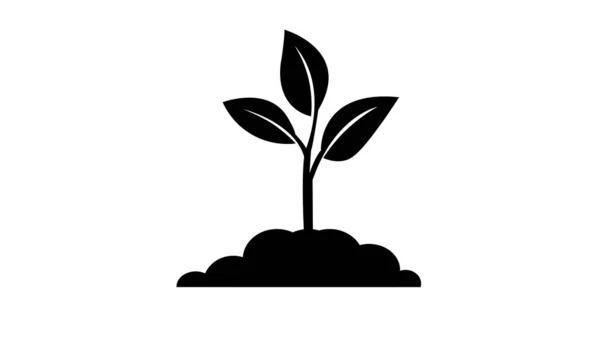 Ikona Sazenic Symbol Rostliny Vyraší Země Plochý Styl — Stock fotografie