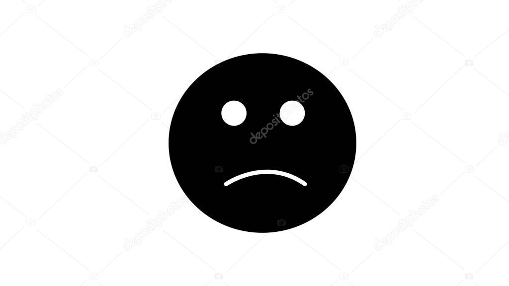 Sad Emoji Faces Vector Icon for Apps and Websites