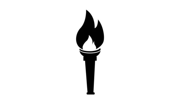 Torch Pictogram Geïsoleerd Wit Olympisch Vuur Symbool Van Olympische Spelen — Stockfoto