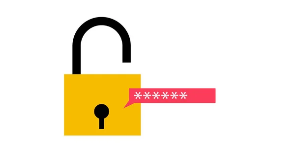 Password Protected Lock Icon Illustration — Stock Photo, Image