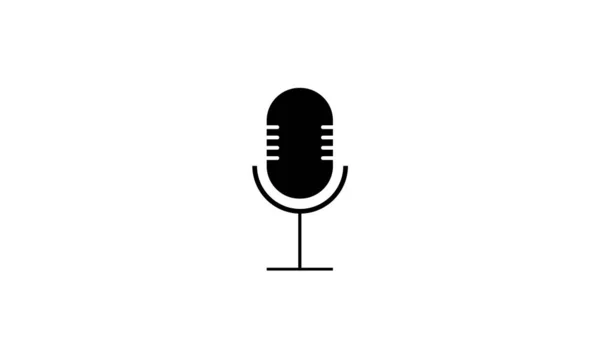 Retro Microphone Sign Black Icon Flat Style — 스톡 사진