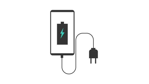 スマートフォン充電バッテリーイラスト — ストック写真