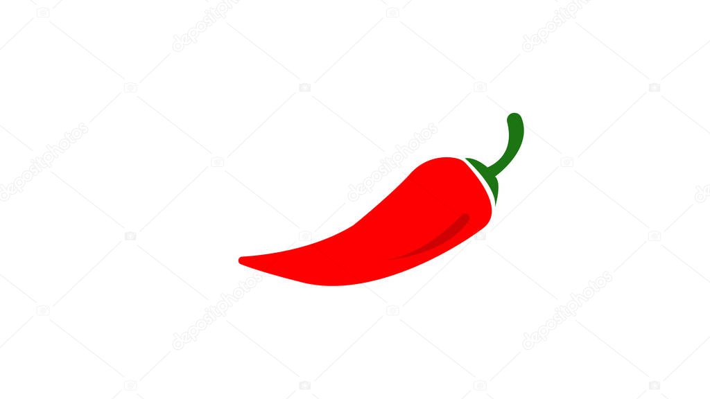 Red chilli pepper icon. Cartoon of red chilli pepper