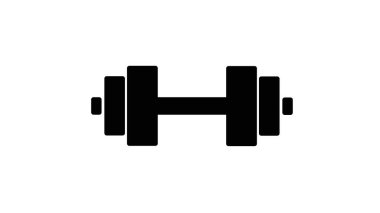 Jimnastik ikonu için Dumbbell, siyah işaret tasarımı