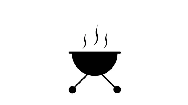 Black Bbq Grill Icons White Background — Stock Photo, Image