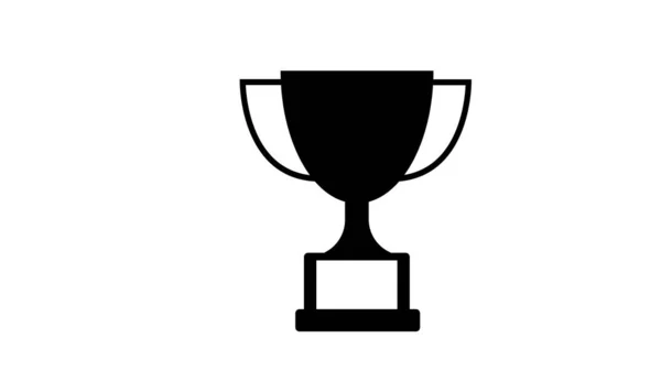 Icono Copa Trofeo Símbolo Ganador Simple Ilustración Negra — Foto de Stock