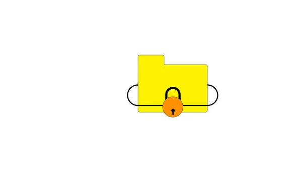 锁定隔离文件夹图标集插图 — 图库照片