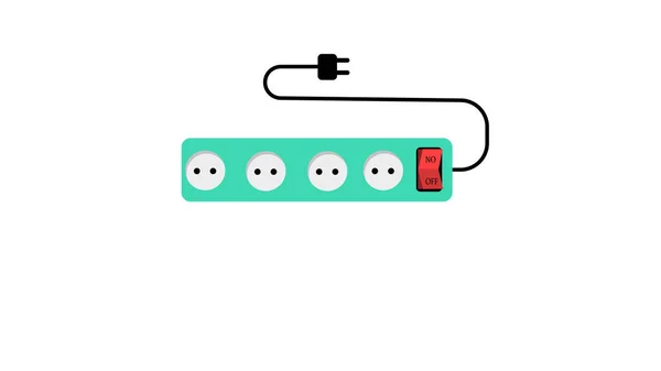 Electric Multisockets Isolated Icon Design — Stock Photo, Image