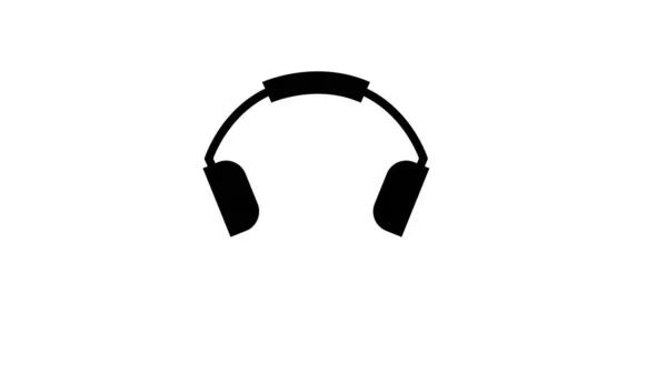 Ακουστικά Εικονίδιο Απομονωμένη Μορφή Μαύρου Συμβόλου — Φωτογραφία Αρχείου