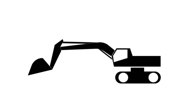 Heavy Bulldozer Machine Monochrome Icon — Stock Photo, Image