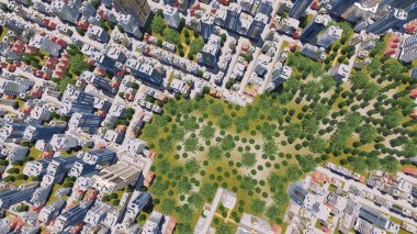 Modern şehir bölge park bölgesi hava Manzaralı