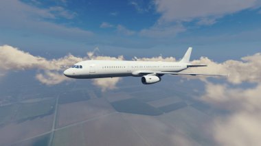 Yolcu yüksek uçak gökyüzünde