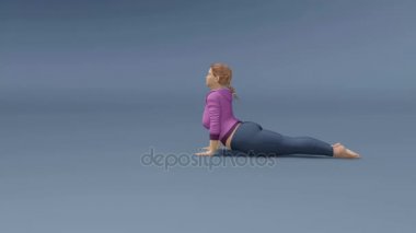 Artı boyutu tombul kadın Kobra poz yoga döngü mümkün 4k