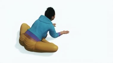 Germe yoga yaparken curvy Afrikalı kadın egzersiz 4k