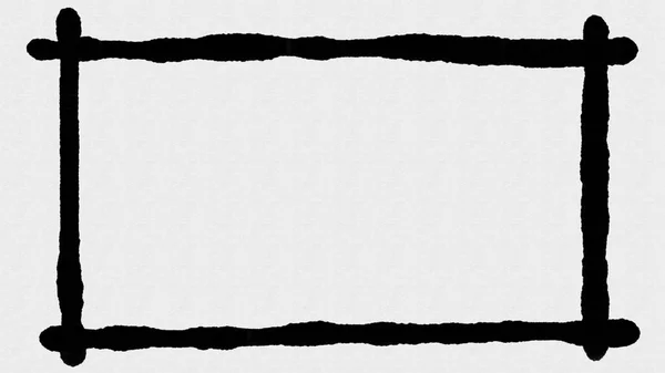 Чорна чорнильна рамка на білому тлі — стокове фото