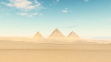 Giza Pyramids, Mısır 4k üzerinde Timelapse bulutlar