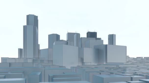 Skyline Cidade Abstrata Fundo Céu Branco Distrito Shinjuku Ala Especial — Vídeo de Stock