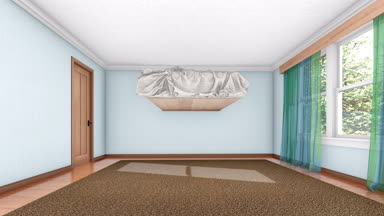 Kavramı modern konforlu yatak odası iç döşeme işlemi 4 k'dan fazla işlenen 3d animasyon