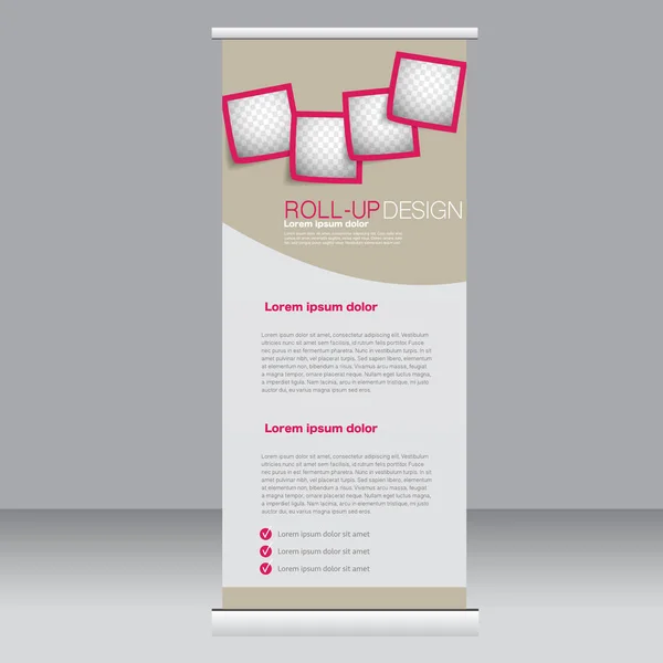 Rulla upp banner stand mall. — Stock vektor